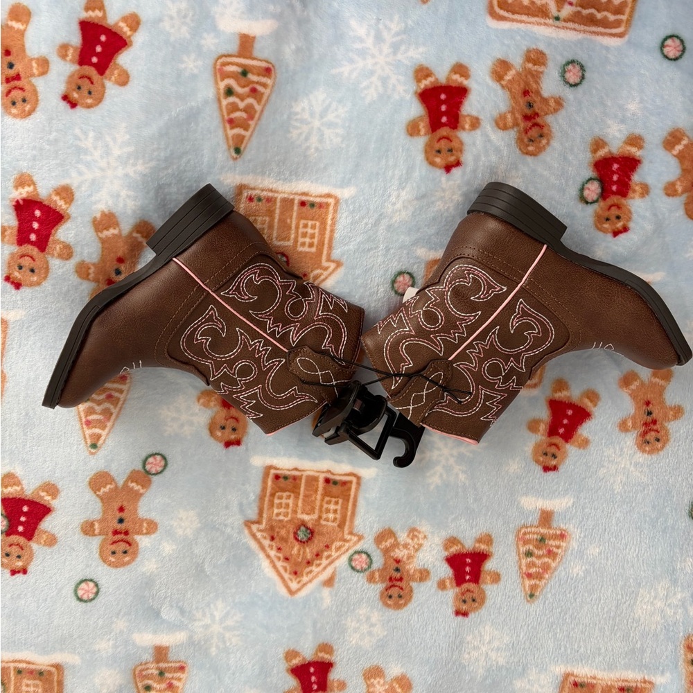❤️Kids Brown and Pink Cowboy Boots New Size 8 Wonder Nation - Picture 9 of 16
